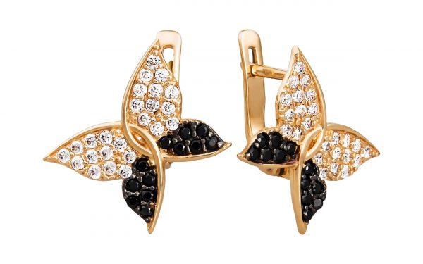 Золотые серьги с кубическим цирконием СВ1394 Золотые серьги с кубическим цирконием СВ1394