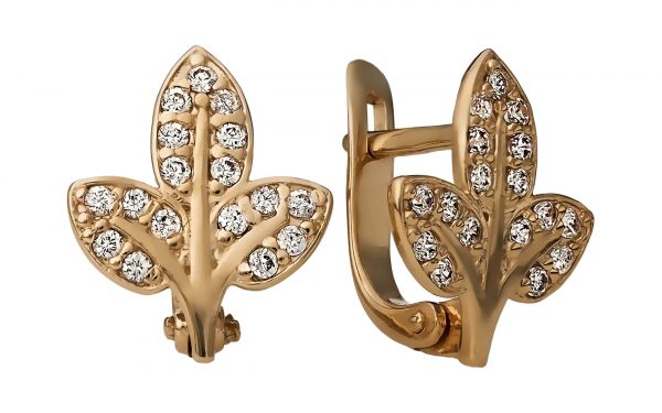 Золотые серьги с кубическим цирконием СВ1399 Золотые серьги с кубическим цирконием СВ1399