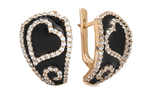 Золоті сережки з емаллю СВ1435.14