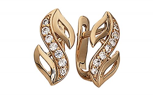 Сережки золотые с фианитами СВ1444 Сережки золотые с фианитами СВ1444