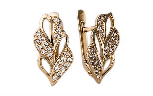 Сережки золоті з фіанітами СВ1454