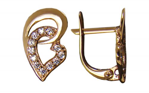 Серьги золотые с фианитами СВ1465 Серьги золотые с фианитами СВ1465