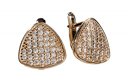 Золотые серьги с фианитами СВ1471