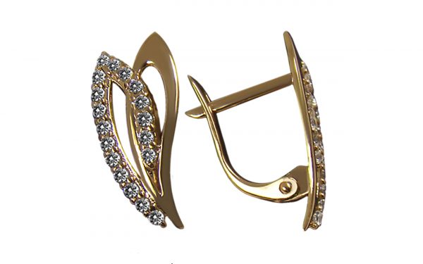 Золотые сережки с фианитами СВ1503