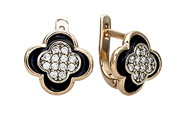 Сережки золоті з емаллю СВ1519.1