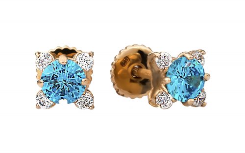 Золотые сережки с фианитами СВ1579