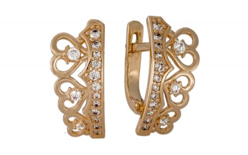 Золотые серьги с кубическим цирконием СВ1946
