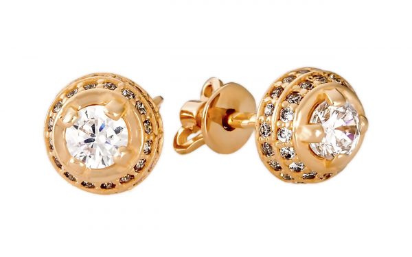 Золотые сережки с фианитами СВ1953