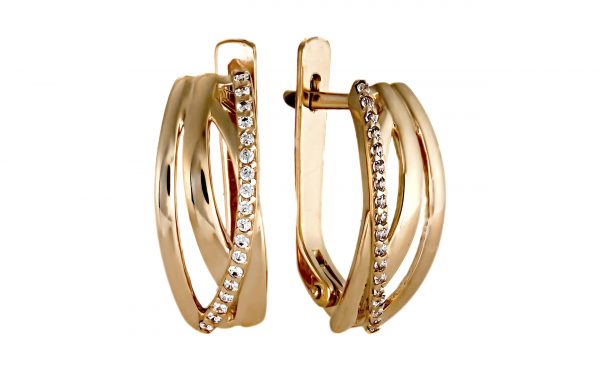 Сережки золоті з фіанітами СВ1967