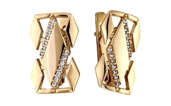 Серьги золотые с фианитами СВ1968 Серьги золотые с фианитами СВ1968