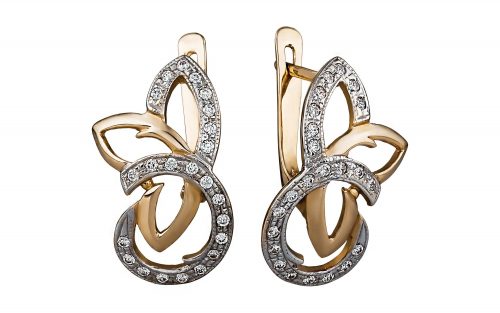 Золотые серьги СВ1153 Золоті сережки СВ1153