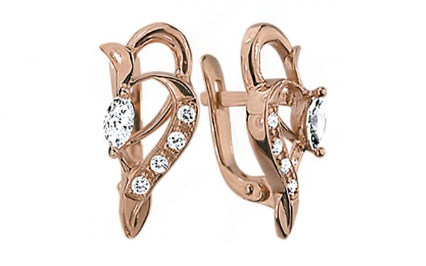 Золотые серьги СВ325 Золоті сережки СВ325