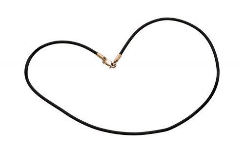 Каучуковий шнурок з золотими вставками ЦК165 Золотий ланцюжок ЦК165