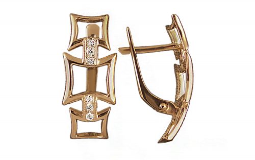 Золотые серьги СВ1033 Золоті сережки СВ1033