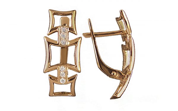 Золотые серьги СВ1033 Золоті сережки СВ1033