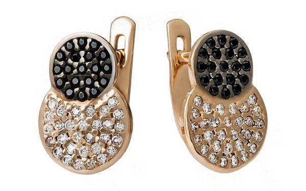 Сережки золотые с фианитами СВ1755.1 Золоті сережки СВ1755.1