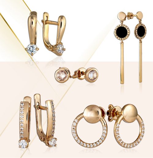 Сережки золоті зі вставками