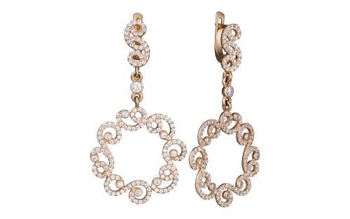 Сережки золоті з фіанітами СВ1603 Золотые серьги СВ1603