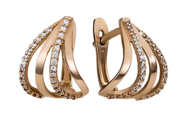 Золотые серьги СВ1858