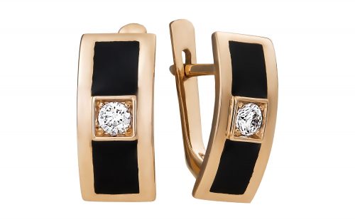 Сережки золоті з емаллю СВ1860.4 Золотые серьги СВ1860.4