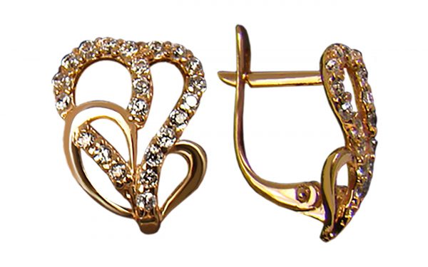 Золоті сережки СВ1441 Золотые серьги СВ1441