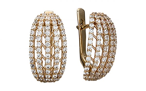 Золотые серьги СВ1458