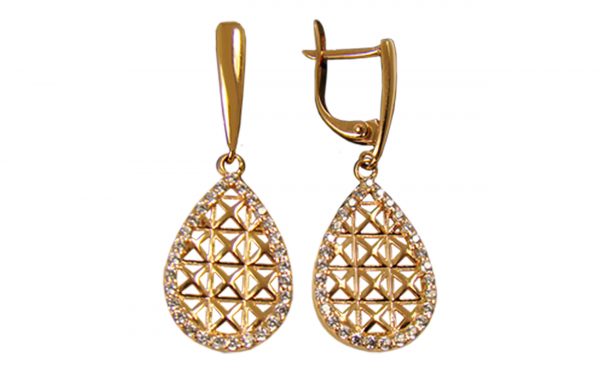 Золоті сережки СВ1493 Золотые серьги СВ1493