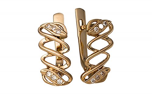 Золотые серьги СВ1496