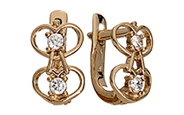 Золотые серьги СВ1516