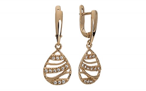 Золоті сережки СВ1555 Золотые серьги СВ1555