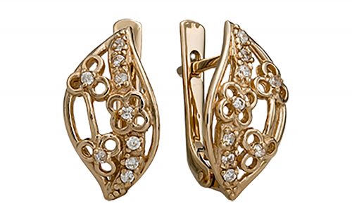 Золоті сережки СВ1563 Золотые серьги СВ1563