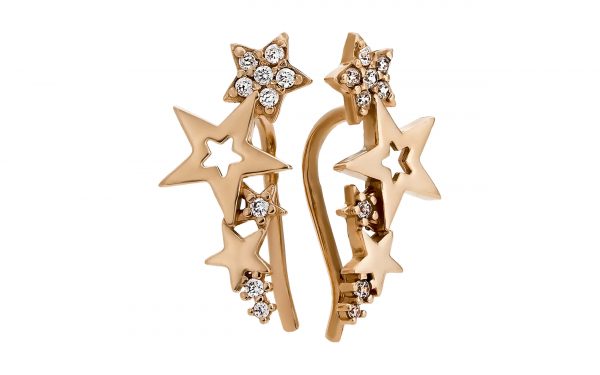 Золоті сережки з фіанітами СВ1799 Золотые серьги СВ1799