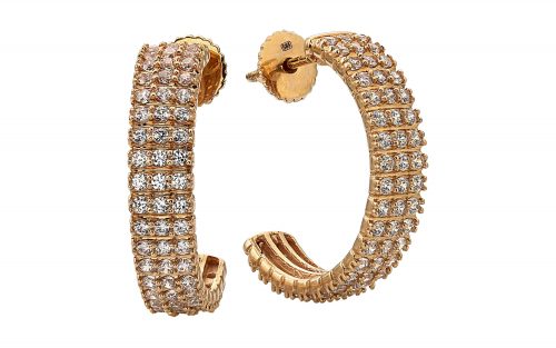 Золоті сережки з кубічним цирконієм СВ1286 Золотые серьги СВ1286