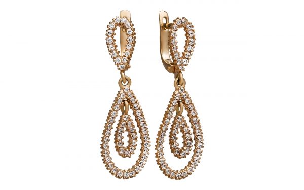 Золоті сережки СВ1287 Золотые серьги СВ1287