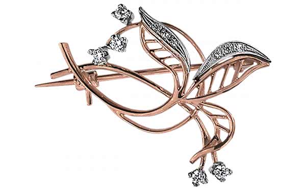 Золотая брошь БШ049