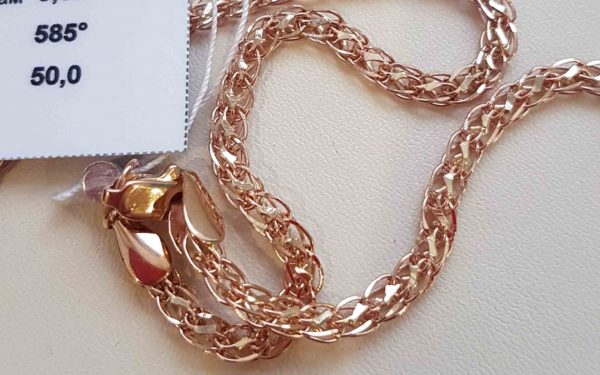 фото Золотая цепочка ЦП220 крупным планом звенья