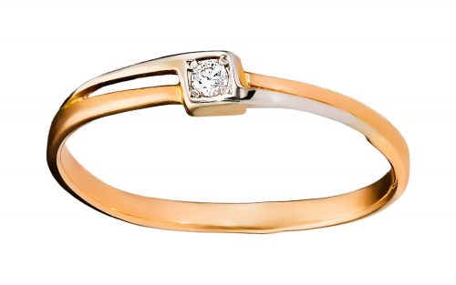 фото Золотое кольцо с бриллиантами КД2073 средний вес 1.04 грамма