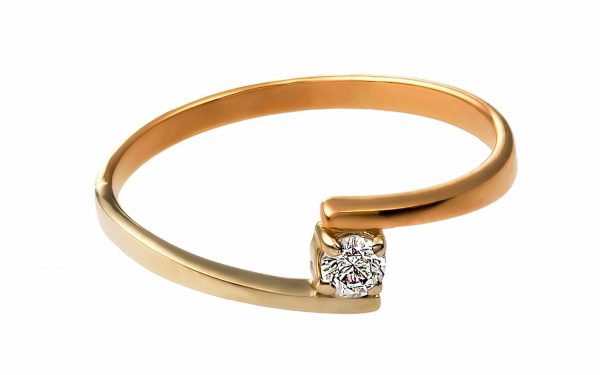 фото Золотое кольцо с бриллиантами КД2095 средний вес 1.26 грамма