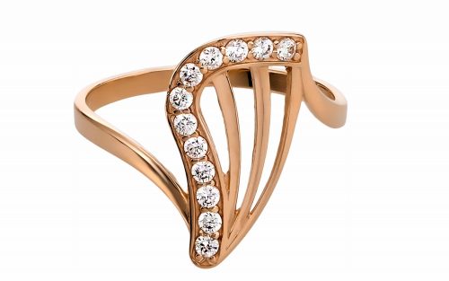 фото Золотое кольцо с бриллиантами КД2123 в виде крыла бабочки