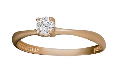 фото Золотое кольцо с бриллиантами КД2733 средний вес 1.12 грамма