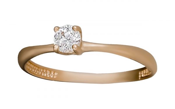 фото Золотое кольцо с бриллиантами КД2733 средний вес 1.12 грамма