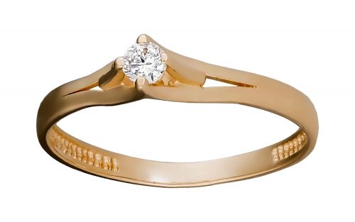 фото Золотое кольцо с бриллиантами КД2736 средний вес 1.49 грамма