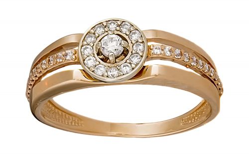 Золота каблучка з діамантами КД2767