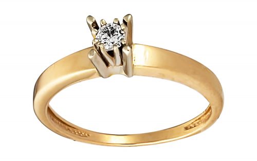 фото Золотое кольцо с бриллиантами КД2787 средний вес 2.51 грамма