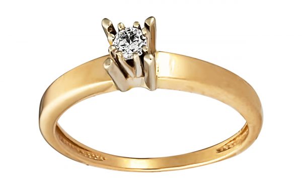 фото Золотое кольцо с бриллиантами КД2787 средний вес 2.51 грамма