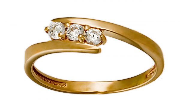 Золота каблучка з діамантами КД2809 Золота каблучка з діамантами КД2809