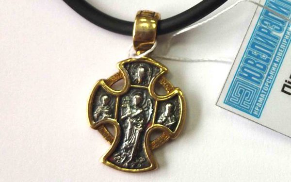 фото Серебряный крестик КР094-С на шнурке