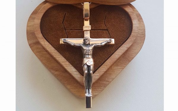 Фото золотой крестик КР229 средний вес 4.48 грамма