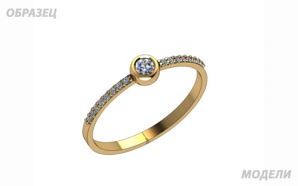 Золотое кольцо с фианитом КВ2960 фото Золотое кольцо с фианитом КВ2960