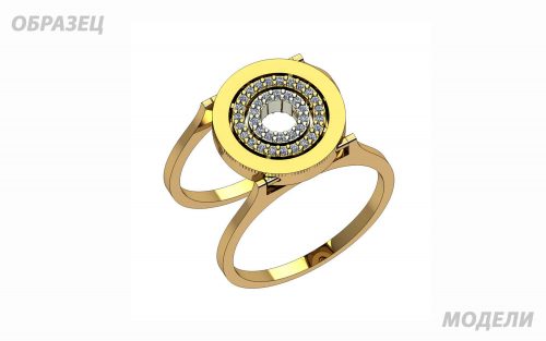 Золотое кольцо с фианитом КВ2977 фото Золотое кольцо с фианитом КВ2977